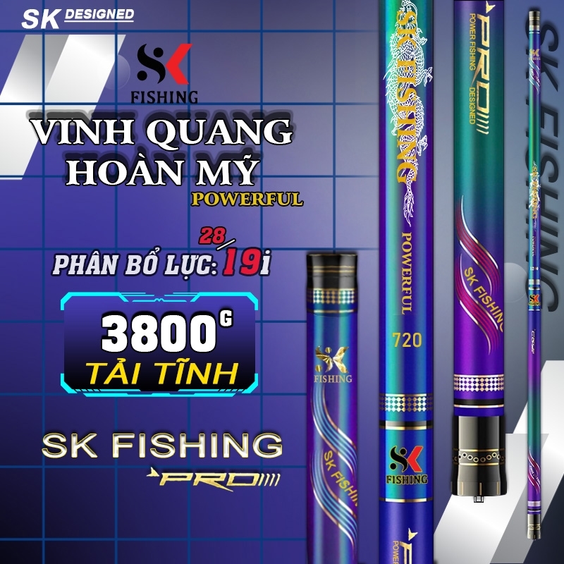 Cần câu tay SK Fishing Vinh Quang Hoàn Mỹ phân bổ lực 19i Chuyên săn hàng, Tải cá lớn